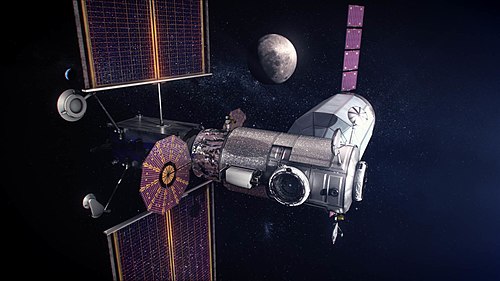 Render del Lunar Gateway in orbita intorno alla Luna